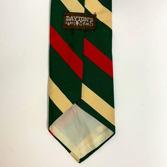 Dayton’s For Men | Green Striped Long Neck Tie | Fashion Neckwear - Picture 4 of 8